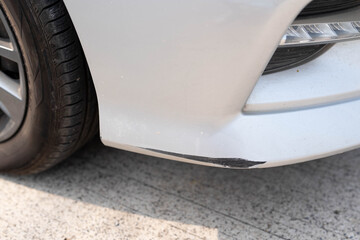 Car paint scratches from accidents. Concepts of accident insurance. Car insurance