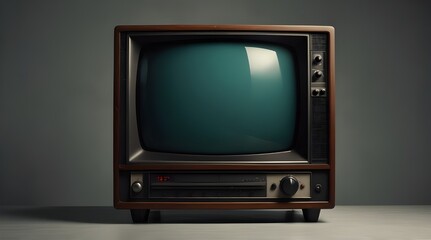Old vintage television monitor screen with empty disp.generative.ai
