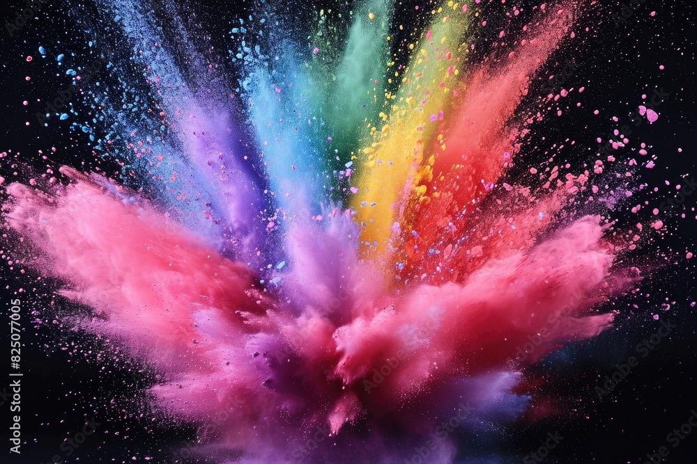 Aufkleber a colorful explosion of paint is shown in the image. the colors are vibrant and the explosion appear