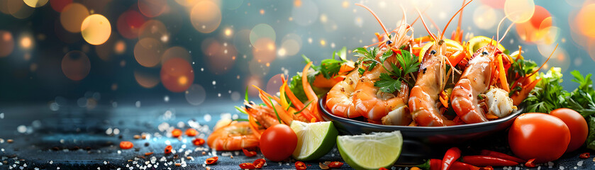 Photo Realistic Thai Food Sophistication: Abstract Digital Art Symbolizing Elegance and Fine Dining in Glossy Concept