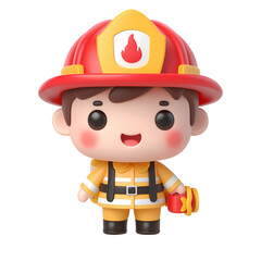 3d illustration of fireman. Realistic 3d high quality isolated render	