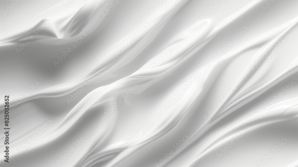 Poster a white fabric with a pattern of waves. the fabric is smooth and shiny, giving it a luxurious feel. 