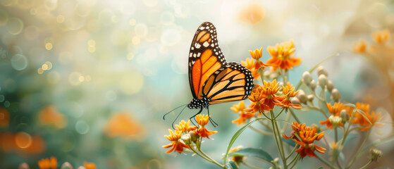 A butterfly is sitting on a flower