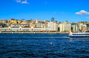 coastline view of the istanbul port 