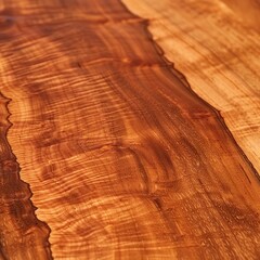 Fototapeta premium Close up of natural wood grain texture with rich tones and intricate patterns, showcasing the beauty and detail of the wooden surface.