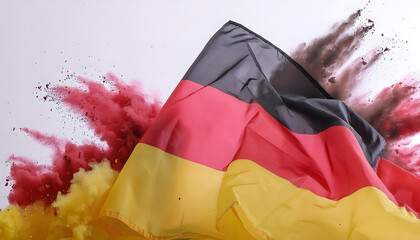 fahne, deutschland, abstrakt, nebel, neu, close up, hintergrund, fleck, kleckse, klecks, dekoration, national, flagge, beschaffenheit, gestalterisch, em, deutsche, wolkig, rot, schwarz, gold, modern, 