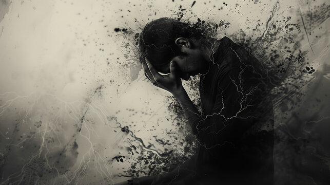 illustration of a man holding a hand while he is fading away