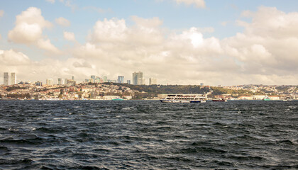 Fototapeta premium Bosphorus strait view of coastline of İstanbul