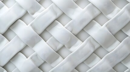 White background, 3D woven texture, woven pattern in the style of white color, flat view, front view, symmetrical composition.
