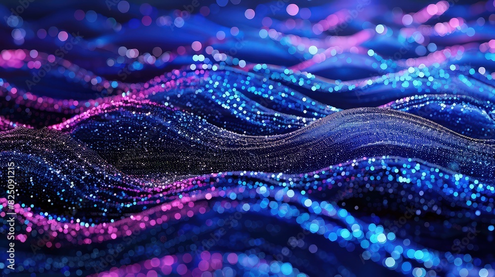 Poster an enchanting background with waves of iridescent colors blending seamlessly, creating a mesmerizing
