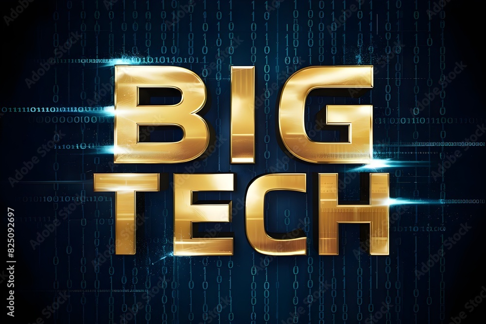 Poster big tech digital data technology information cyberpunk cybersecurity