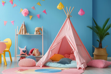 Children's playroom with tent