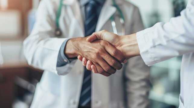 Doctors Shaking Hands in Medical Office
