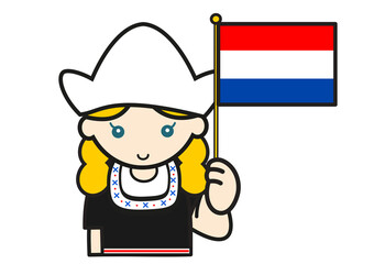 オランダの民族衣装を着た女性