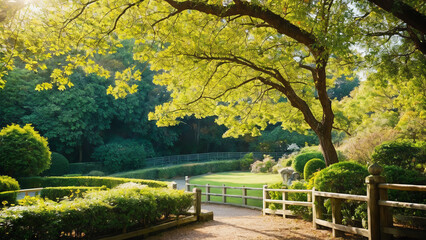 Naklejka premium Afternoon in a Garden