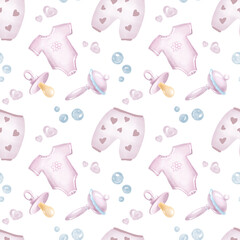 Baby girl seamless pattern