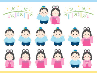 七夕のイラスト素材セット