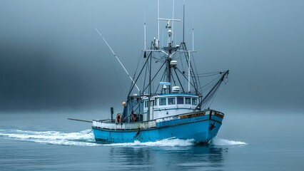 Naklejka premium boat in the sea