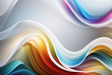 Fototapeta premium White and colourful flow wave glass colorful background