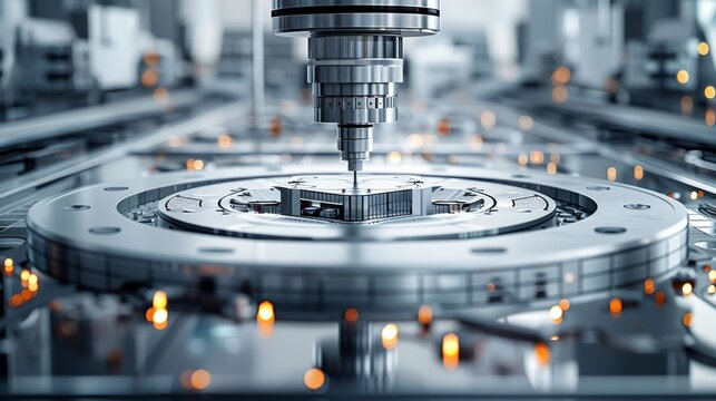 The most advanced scientific and technological production of 0.01 nanometer chip lithography machine optical lens, with precise dimensional data. Generative AI.