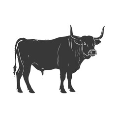 Silhouette bull animal black color only
