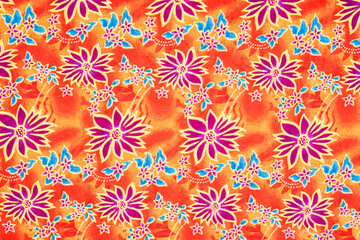pattern with flower on fabric.