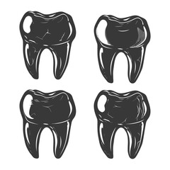 Silhouette Cavity Teeth black color only