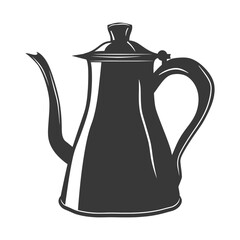Fototapeta premium Silhouette coffee pot black color only