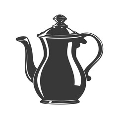 Fototapeta premium Silhouette coffee pot black color only