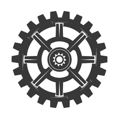 Obraz premium Silhouette Cogwheel machine gear black color only