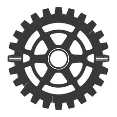Obraz premium Silhouette Cogwheel machine gear black color only