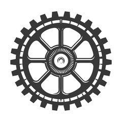 Obraz premium Silhouette Cogwheel machine gear black color only