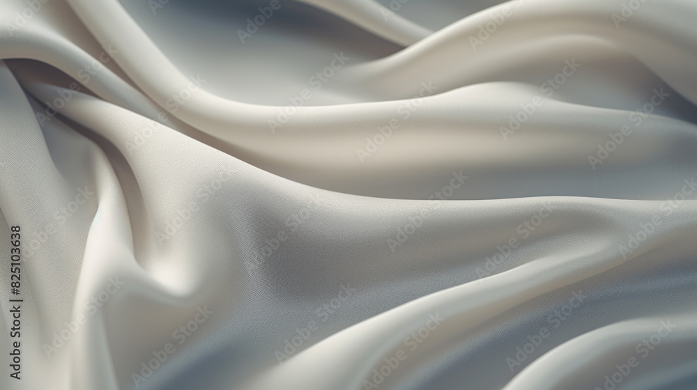 Poster a white fabric with a pattern that is not visible. the fabric is smooth and shiny. the image has a c