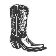 Silhouette cowboy boot black color only