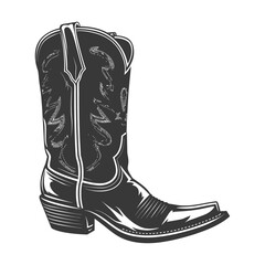 Silhouette cowboy boot black color only