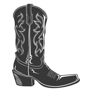 Silhouette cowboy boot black color only