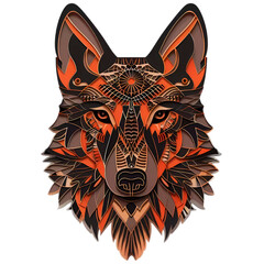 Wolf head illustration, geometric style