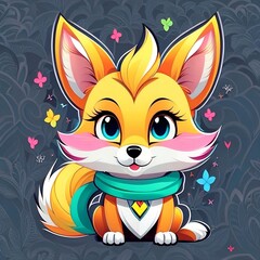 Vector fox character for t-shirt design