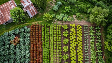 A farm using innovative practices like polyculture, cover cropping, and natural pest control, with data on crop health and biodiversity benefits
