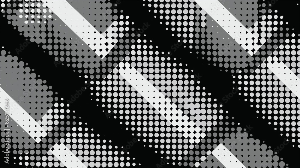 Poster vector graphic design of a pattern in black and white colors with dots.