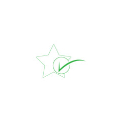 Star with a checkmark, Best review symbol,tick with star [illustration]
