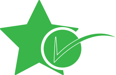 Star with a checkmark, Best review symbol,tick with star [illustration]
