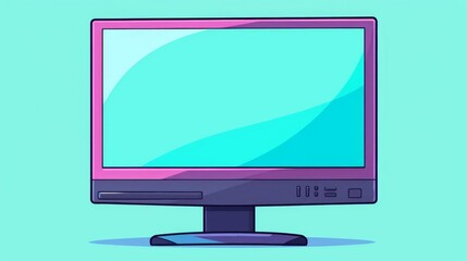 A simple illustration of a computer monitor with a blank screen.