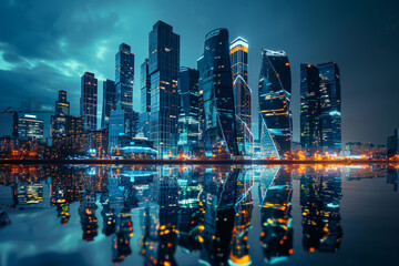 Fototapeta premium Modern business skyscrapers, high-rise buildings, business center