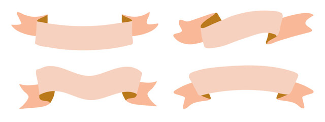 Set of ribbon for banner. Collection of vector ribbons in flat style.