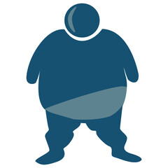 cartoon of fat man. Overweight man in cartoon style. Vector 