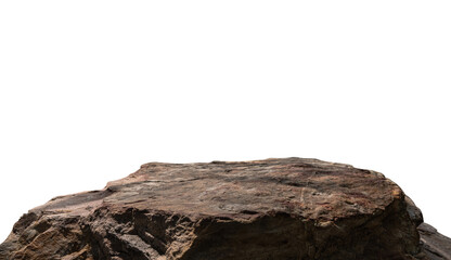 Fototapeta premium Rock Stone podium isolated on white backgrounds well stage stand display products
