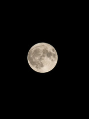 Fototapeta premium Full Moon Illuminating the Night Sky on a Clear Evening in Autumn