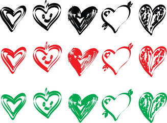 Heart vector Eps cut file  Print Ready Three Color bundle download 