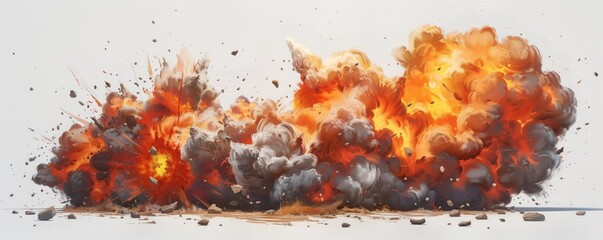 vibrant explosion on a white background in the photorealistic style